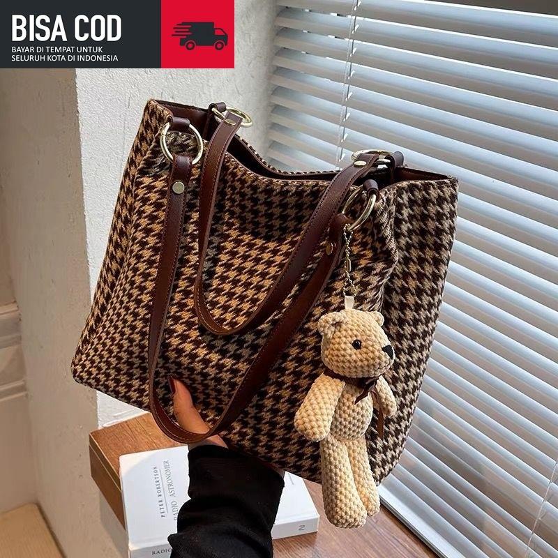 Tote Bag Wanita 8865 Neira Motif Mikro Polka Dot Totebag Perempuan Cewek 2
