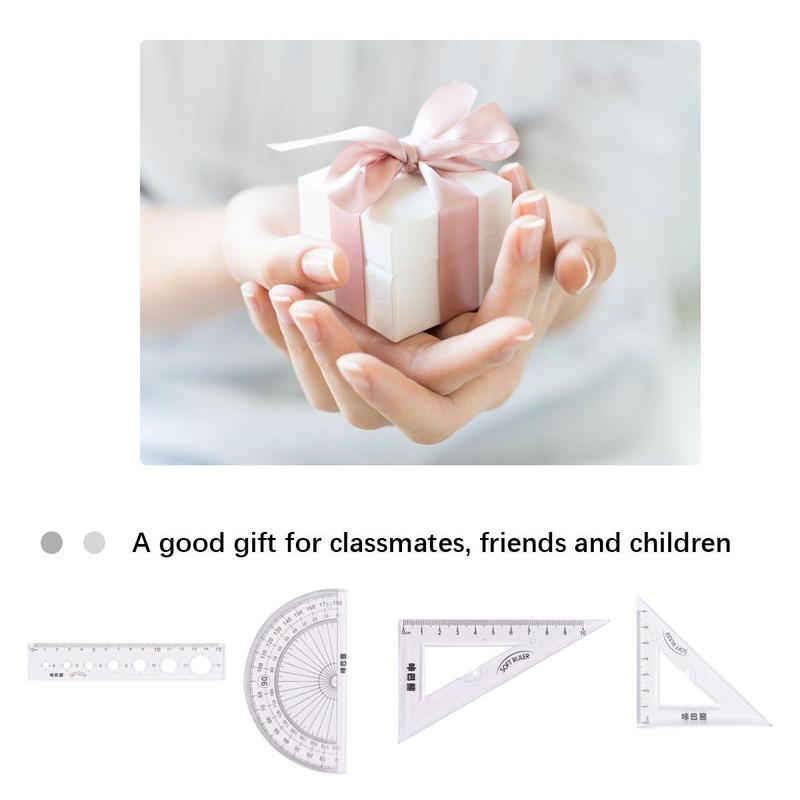 Rulers Flexible Pupils Stationery Cute 15.00X3.00X0.10CM Transparent 4 Pcs/1 2