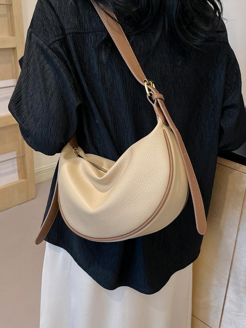 Product Introduction of Fashion Colorblock Underarm Bag, Large Capacity Commuter Bag, Trendy Versatile High-quality Daily Commuting Bag, Girl Fashionable Shopping Bag 6