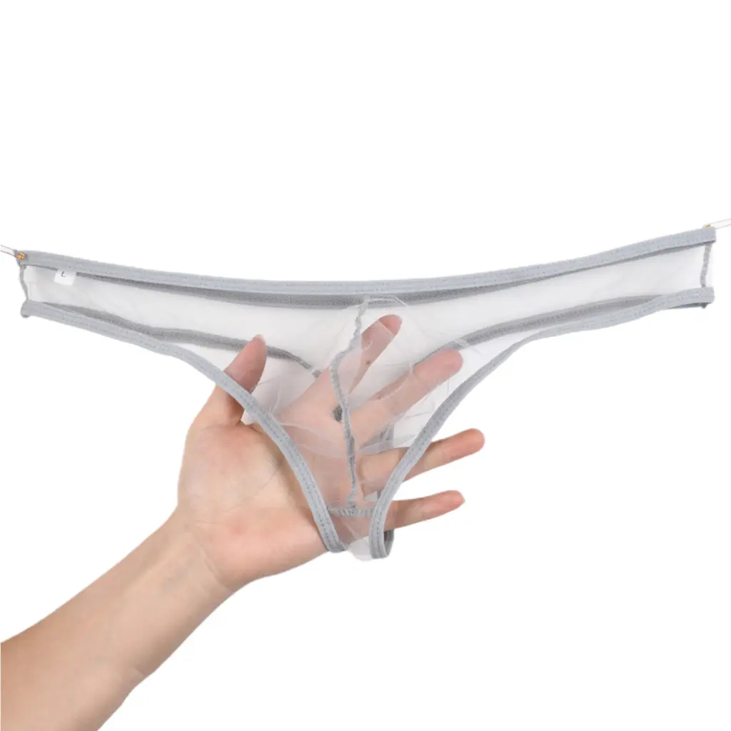 [Gz] Men Underwear Trendy Men Thong Creative Fine Seaming U Convex Boxer Brief Thin Fashion Elastic Seductive Boxer Brief for Inside Wear Sexy
