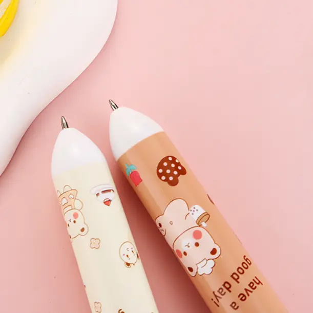BISA COD S6271 Pulpen Karakter Beruang Lucu /  Bulpen Karakter Teddy Lucu 10 Warna Tinta Stationery Biru Hijau Hitam Merah Pena Pink Kuning Ungu Bolpoin 4