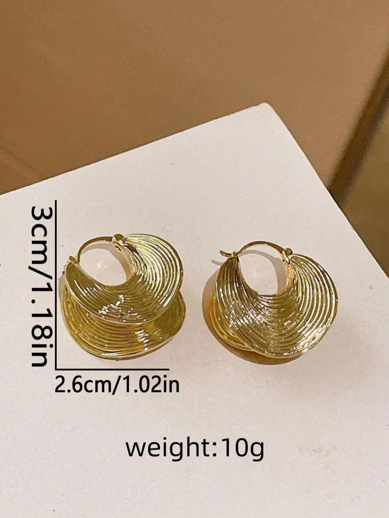 Product Introduction of Women's Elegant Spiral Design Hoop Earrings, Fashionable Jewelry for Women for Party, Daily Clothing Decor, Trendy All-match & Exquisite Jewelry for Birthday Gift 6