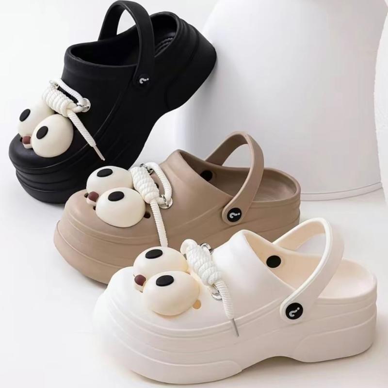 Dép sục nữ EVa êm mềm đế 6cm, Sục nữ quai hậu hoạ tiết mắt to đáng yêu bản mới 2024 MJ-8182 Hoa DéP