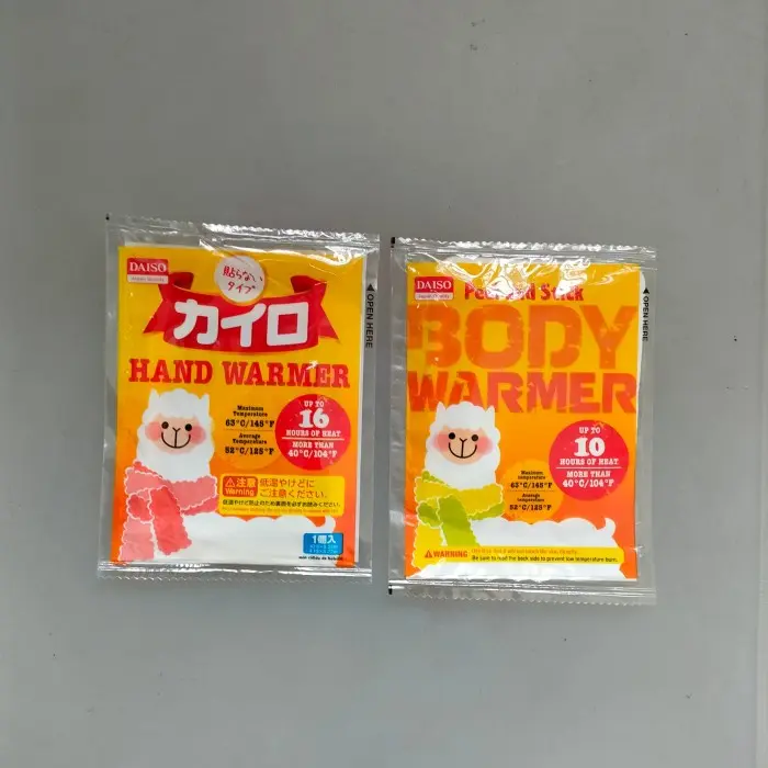 DAISO body warmer hand warmer ukuran besar penghangat badan heat pack - hand warmer