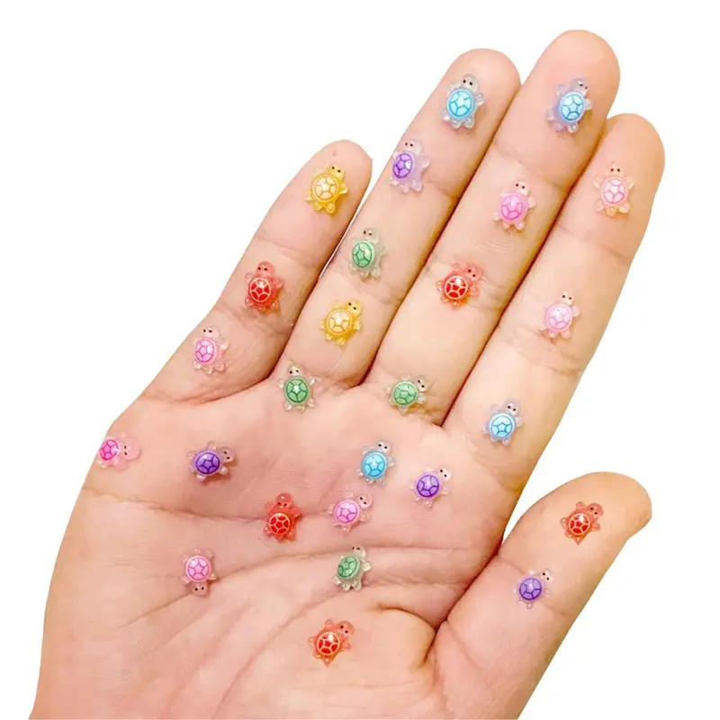 Động Vật Biển Nhỏ Hỗn Hợp, 100 Chiếc, Trong Suốt Như Băng, Phụ Kiện Tự Làm Mini, Thủ Công, K5Y6, Hình Rùa 8