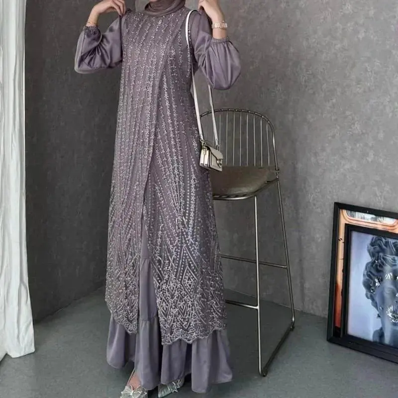 [7.7 BIG SALE] Gamis Mewah Simple Olivia Dress Kondangan Velvet Mix Brukat Model Terbaru