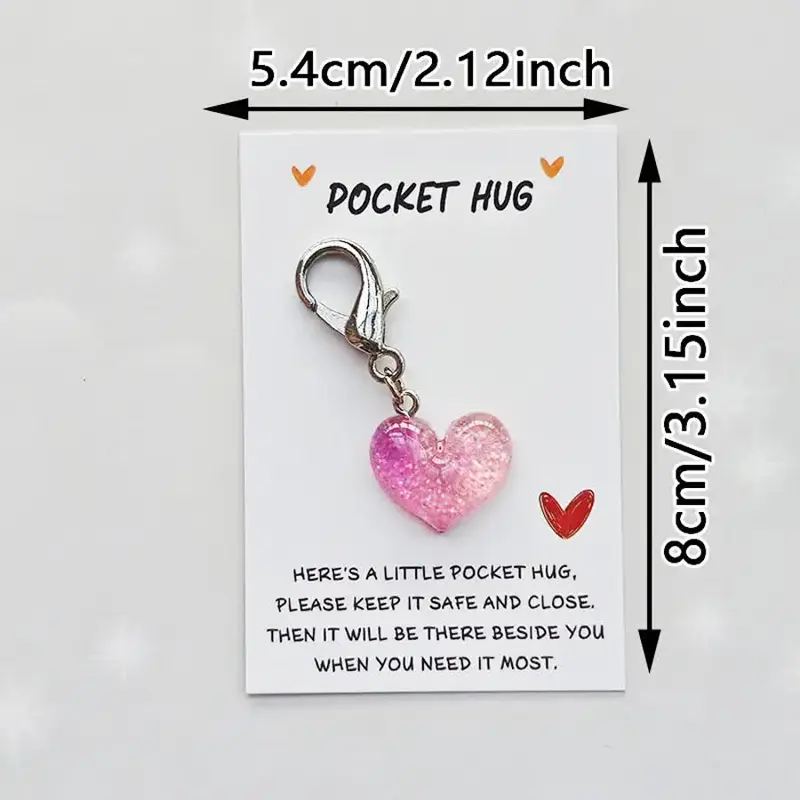Heart Shaped Keychain, 40pcs/set Pocket Hug Keychain, Mini Pocket Hug, Party Favors for Women & Men, Gift for Friends & Family 6