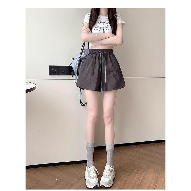 Quần Đùi Nhanh Khô, Chất Liệu Lụa Lạnh Quần Ống Rộng, Dành Cho Nữ Mùa Hè, Ngoại Cỡ, Quần Thể Thao Ngắn 8