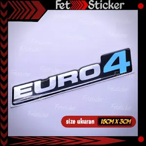 Emblem Logo Euro4 / Stiker Timbul Truk Euro4 emoji kaca