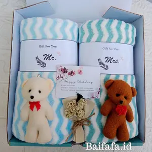 Kado Hampers Pernikahan| Hampers Handuk Ukuran Jumbo | Handuk Couple Mr dan Mrs