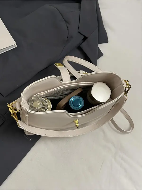 Women's Solid Color Shoulder Bag, Fashionable Minimalist Underarm Bag for Daily Used, Casual Trendy Versatile High-quality Daily Commuting Bag 8