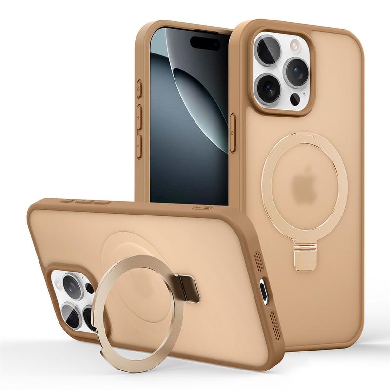 Product Introduction of Shockproof Magnetic Kickstand Matte Case For iPhone 16 15 14 Plus 13 12 Pro Max Case With Holder Stand Cover for Magsafe 9