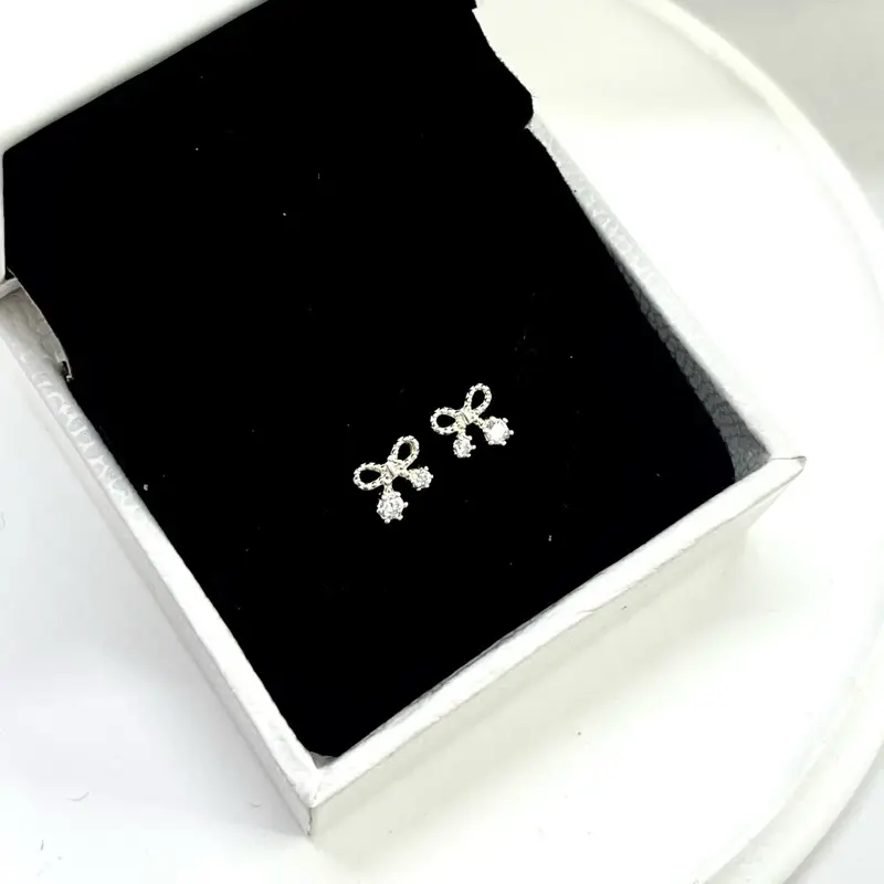 [004] Bông tai bạc nơ nhỏ mini SolSilver