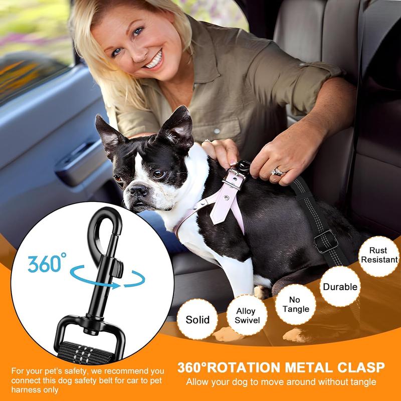 TikTok Shop 2 Packs Dog Seat Belt for Car Upgrade 3 in 1 Dog Seatbelt with Adjustable Metal Buckle Safety Headrest Restraint Dog Car Harness with Elastic Bungee for Small Medium Large Dogs Pet