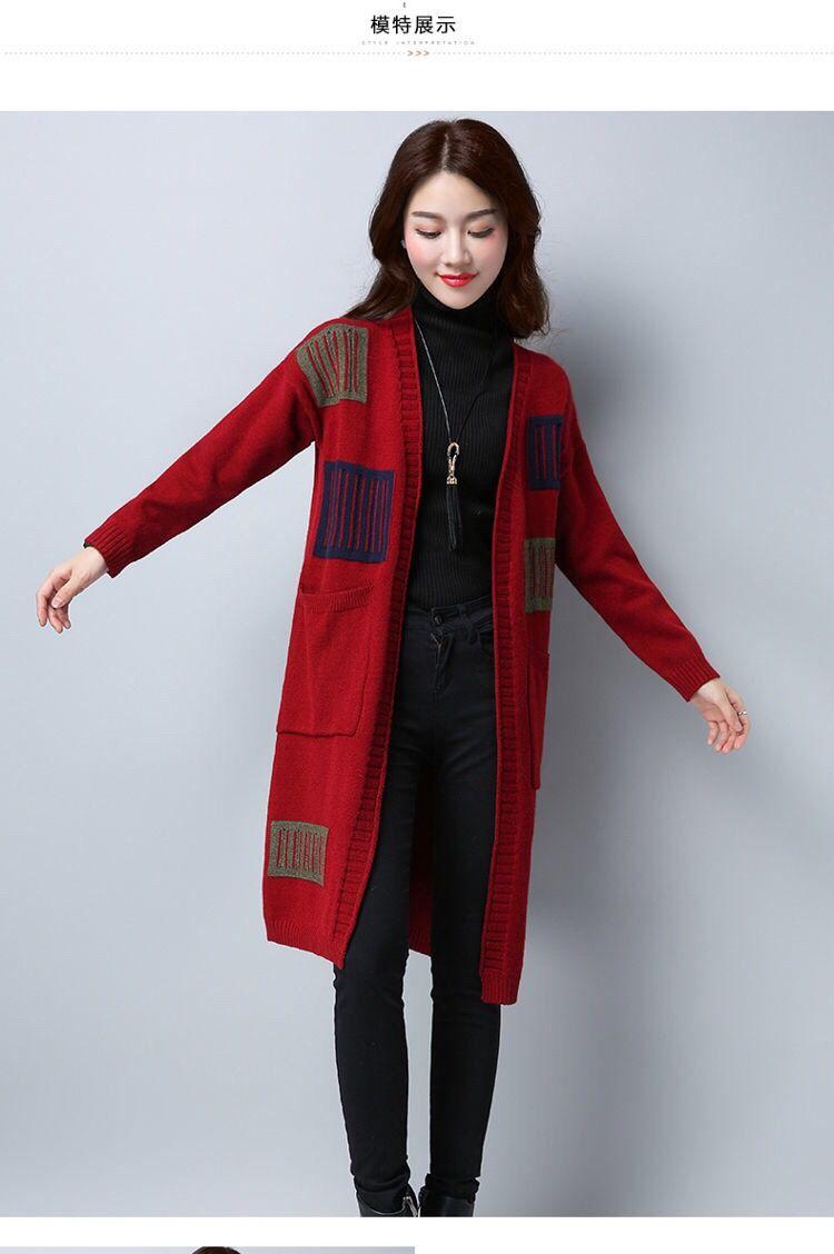 Product Introduction of Áo Cardigan Dệt Kim, Phong Cách Hàn Quốc Mới, Dài Trung Bình Cho Phụ Nữ, Quần Áo Của Các Bà Mẹ Trẻ Trung, Áo Len Ngoài Dáng Rộng, Thích Hợp Cho Mùa Thu, Áo Khoác Mới, 2020 Top Women Màu Đỏ 13
