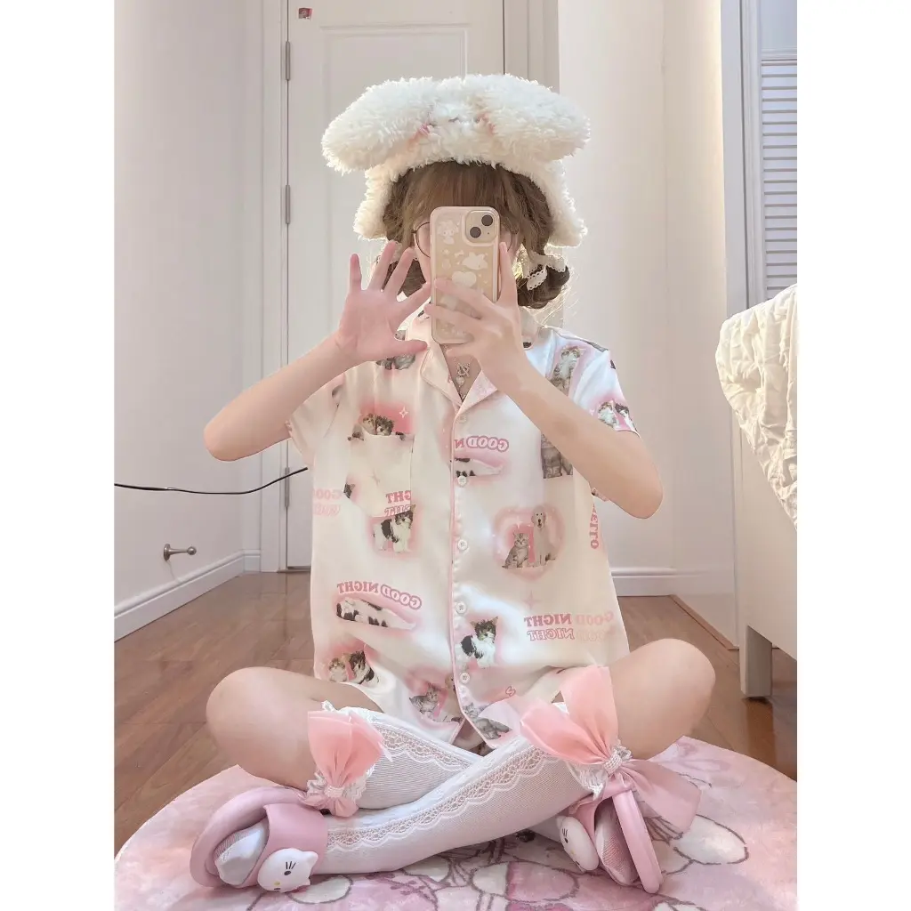 Piyama Set Baju Tidur BS-5723 Setelan Baju Pendek Celana Pendek Baju Rumah Import Cute High Quality Premium Mimon Home
