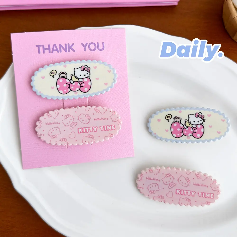 New Cute Cartoon Kt Cat Pink Hair Clip! Sweet Korean Style Girl Hair Accessory Side Duckbill