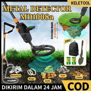 MD-1008a Detektor Logam Emas 2 Baterai Metal Detector  Alat Pendeteksi Logam Detektor dalam tanah Alat Pendeteksi Underground  Metal Detector Emas Bawah Tanah Dengan Layar  LCD Koil Tahan Air Tuas Yang Dapat Disesuaikan