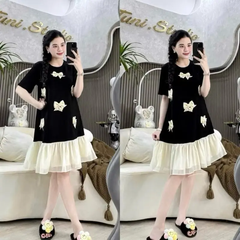 [MinnStudio] Váy đuôi cá chất umi co dãn 6 Nơ phong cách trẻ trung cho nữ (bầu mặc được ) Women