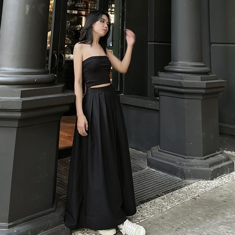 Chân váy xếp ly dài 90cm, chân váy xếp ly bồng xoè, hàng thiết kế Dens.clothing