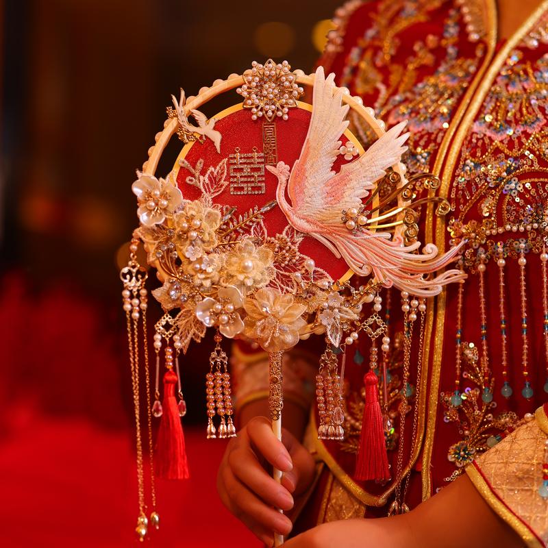 Quạt Đám Cưới, Phong Cách Trung Quốc, Cho Cô Dâu, Váy Cưới Thành Phẩm, Quà Tặng Cho Bạn Thân, Quạt Tròn Hanfu, Quà Cưới Mới, Quạt Decor 3