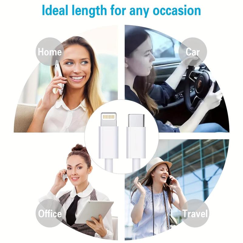 20W 6.6FT Type-C Fast Charging Cable for iPhone iPad Mini, Car Fast Charger, Phone Accessories, Mini Travel Products, Gifts For Boyfriend, Quick Charger, USB Cable, USB Charger Connector, Charger Set 8