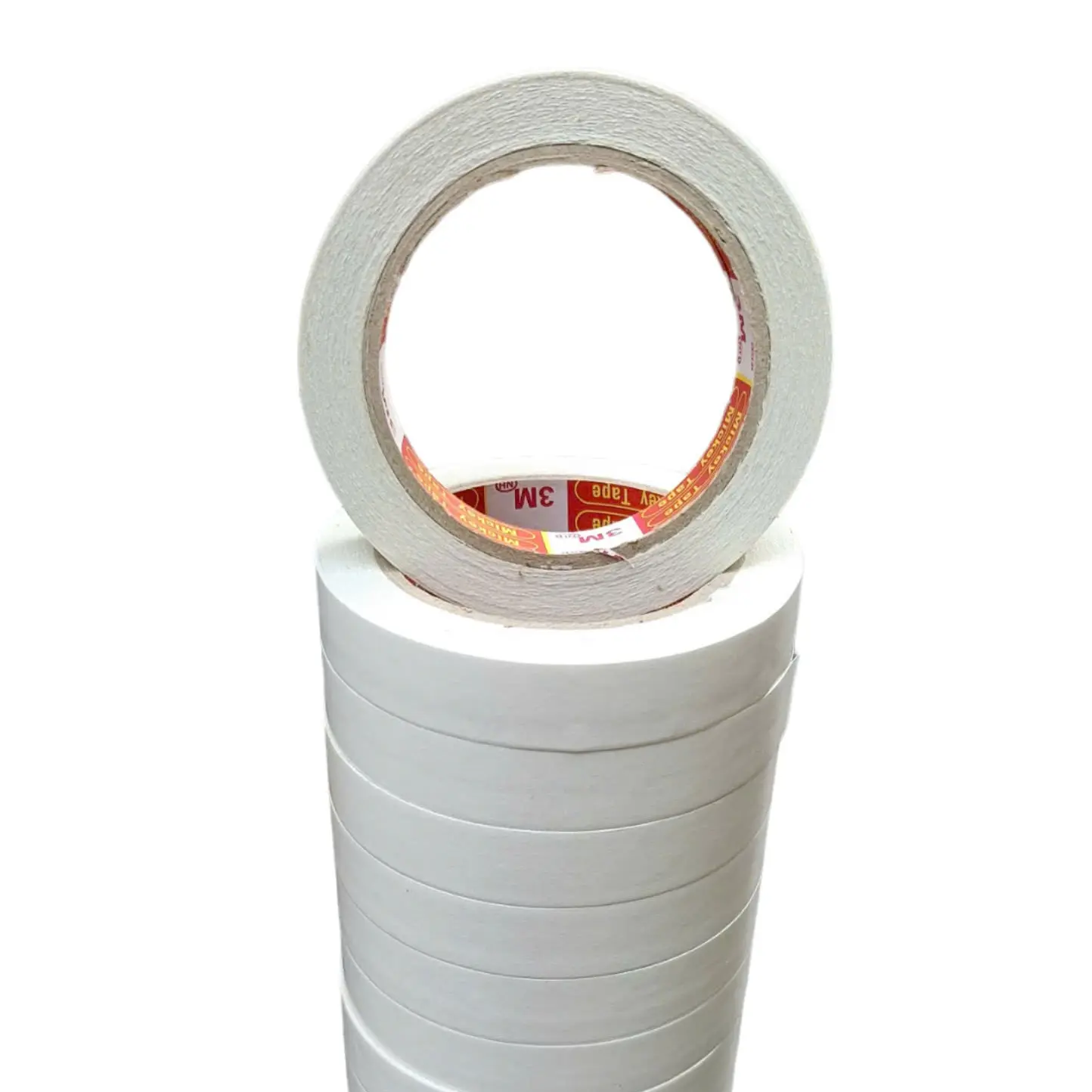 BKeo 2 mặt trắng dài 20m : bản 1cm ,1.5cm.2cm băng  keo keo dí keo  dán keo dinh keo  3m không thay arms  băng
