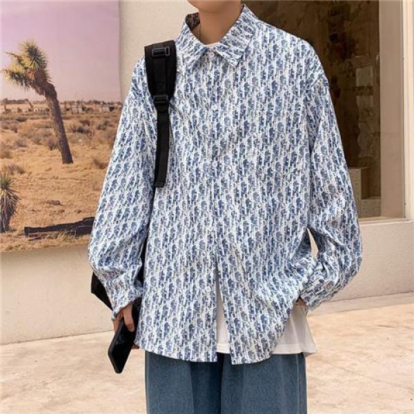 Áo Sơ Mi In Hình Phong Cách Nhật Bản, Áo Sơ Mi Nam Dài Tay Phong Cách Bf, Phong Cách Hồng Kông, Phong Cách Hàn Quốc, Áo Khoác Đi Chơi Mùa Xuân Hợp Xu hướng Trang Phục Cặp Đôi， Menswear， Shirt， Màu Đen 5
