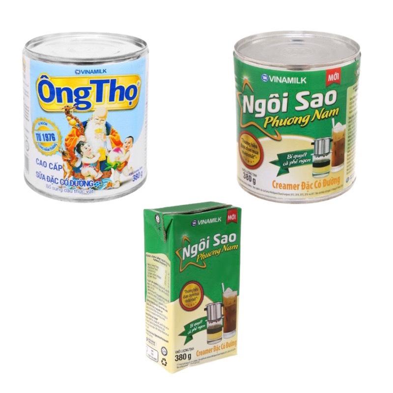 Sữa đặc có Đường Ngôi sao phương nam Ông thọ hộp giấy lon thiếc 380g