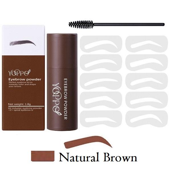 Yoppo Eyebrow Powder Bedak Alis Cetakan Alis Instan Eyebrow Stamp Alis Stempel Alis Waterproof dengan 10 Model Cetakan Alis Eyebrow Powder 8