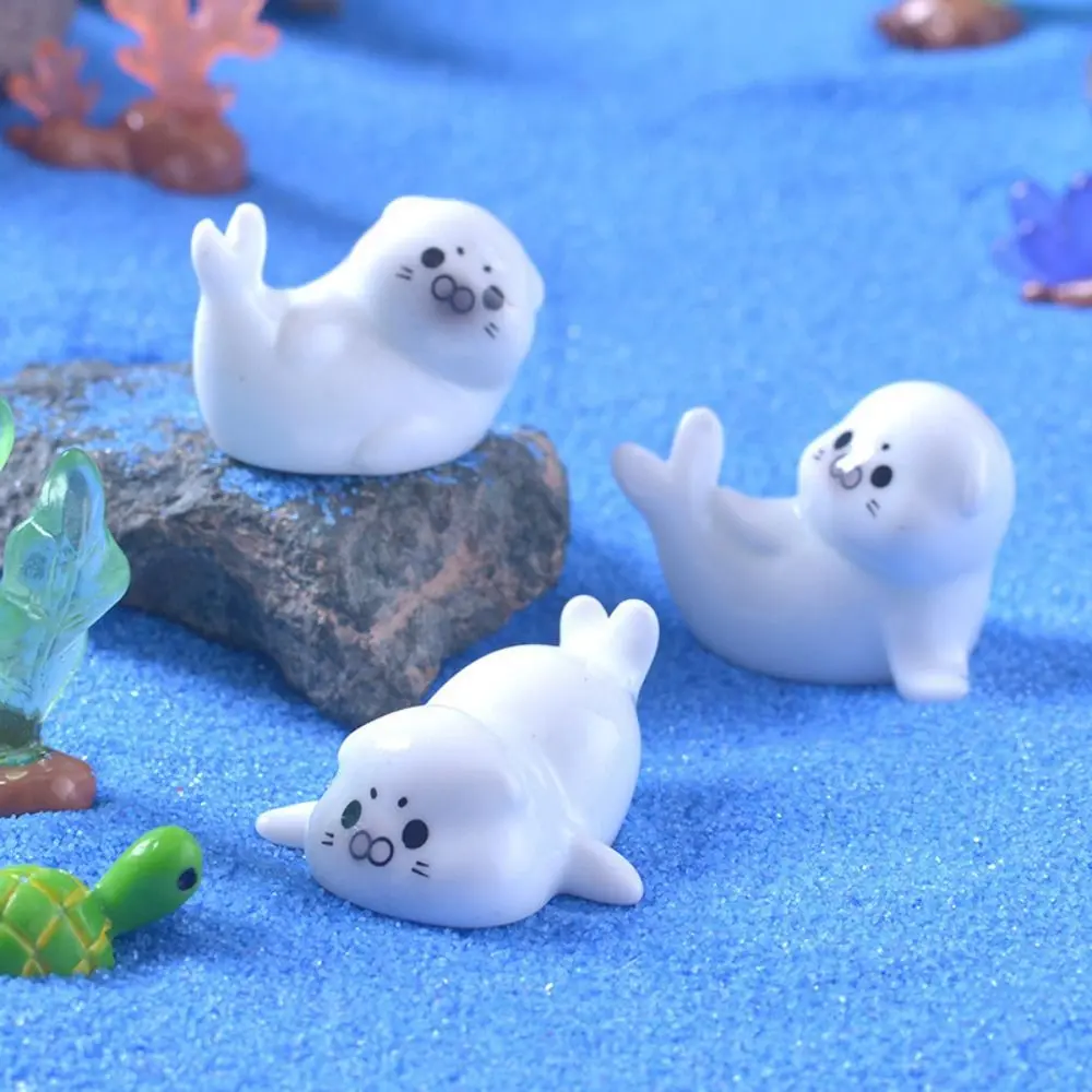 Mini Sea Lion Ocean Series Sea Lion Micro Landscape Decorative Mini Fish Tank Small Ornaments Resin Marine Animal Ornaments Landscaping