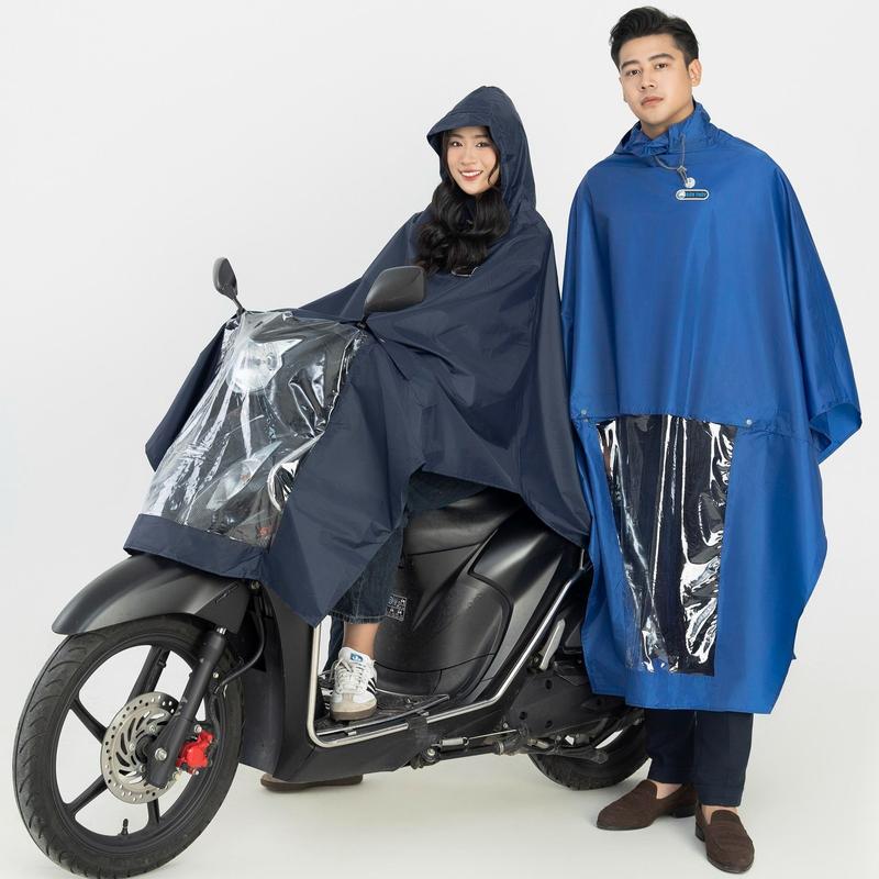 Áo mưa choàng Sơn Thuỷ Cỡ Đại vải dù vân tổ ong - Phù hợp với người cao to,người hay chở đồ chở hàng cồng kềnh hoặc chở thêm người phía sau