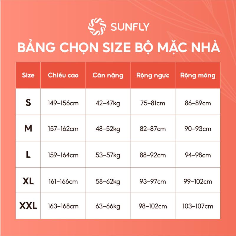 Bộ Lanh Mặc Nhà SUNFLY Áo Cộc Quần Dài SP2174 9