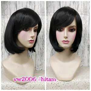 wig full rambut palsu wanita dewasa pendek bob.lurus VW 2006 B