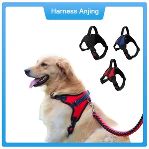 Dog Leash Harness Anjing Tali Tuntun Rompi Anjing Breathable Harness Leash  Anjing Besar Medium Pet Harness Dog Vest
