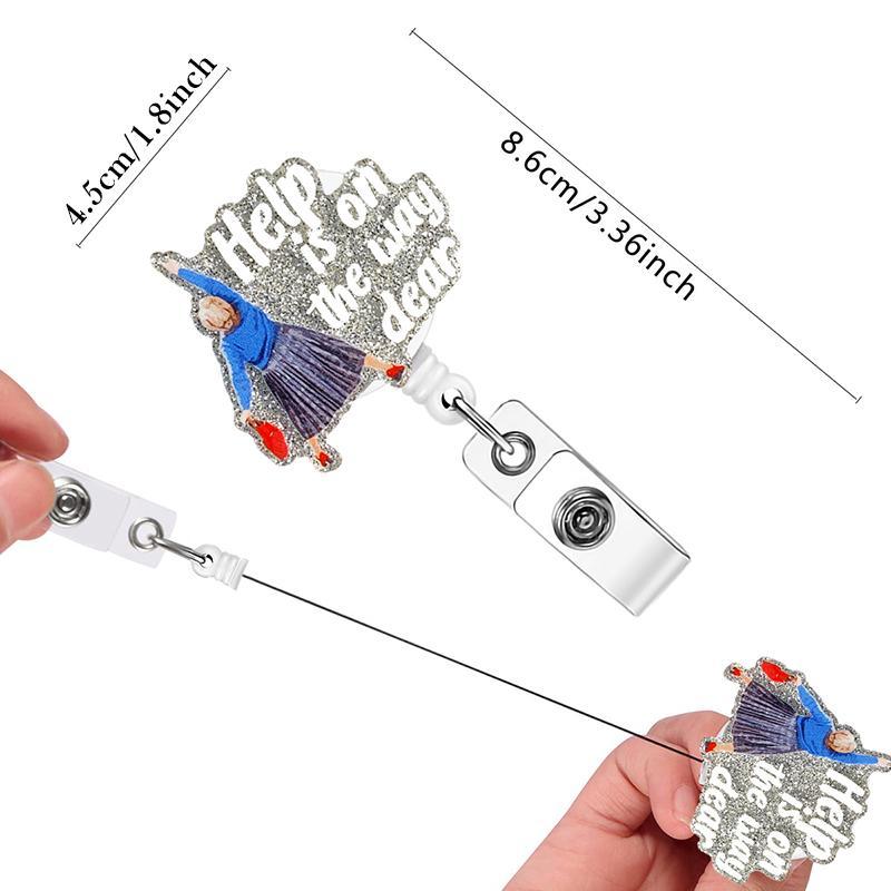 Cute Badge Holder, 1 Count Retractable Badge Reel, Easter Gifts, Creative ID Badge Holder with Clip for Nurse Doctor Student Worker Volunteer 3