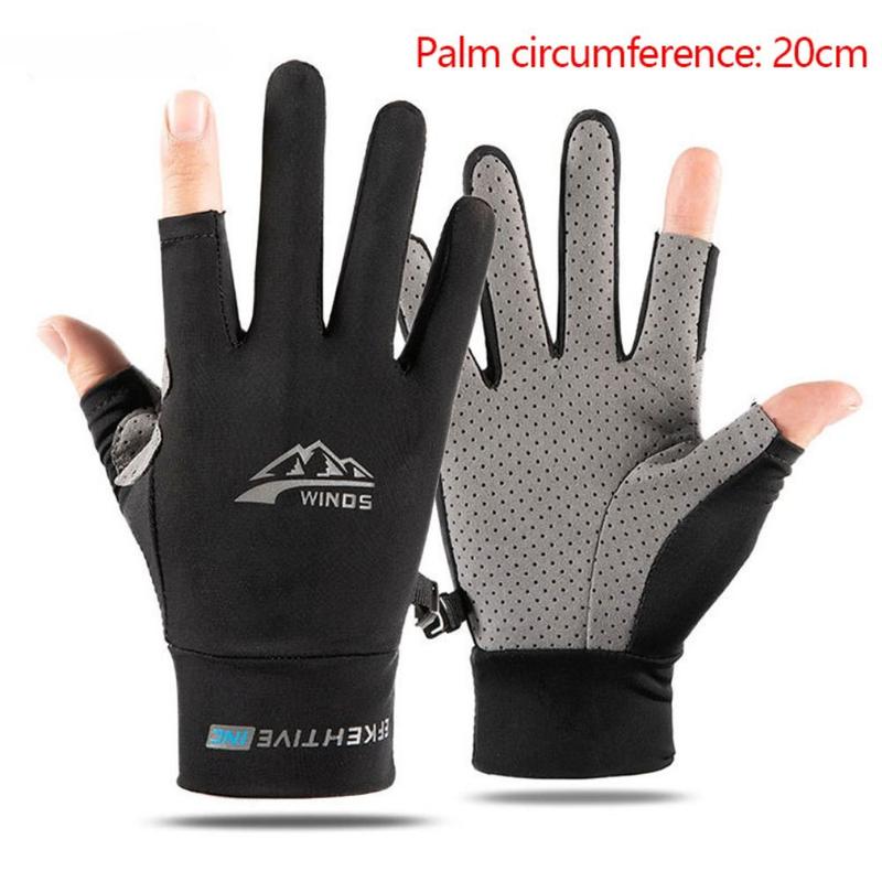Product Introduction of New Summer Fishing Gloves Finger Flip Anti-UV Sunscreen Gloves Breathable Touch Screen Driving Gloves Men 12