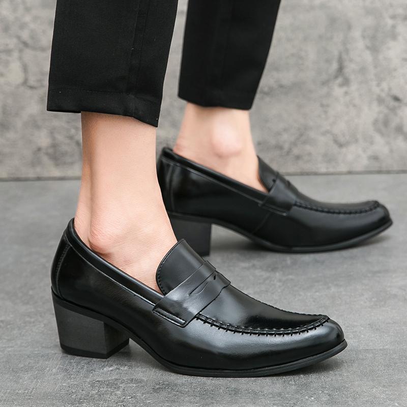Product Introduction of Men Shoes with heel Wedding Leather Slip-On High Heels Business Shoes Formal 38-46 Career Work Shoes 22