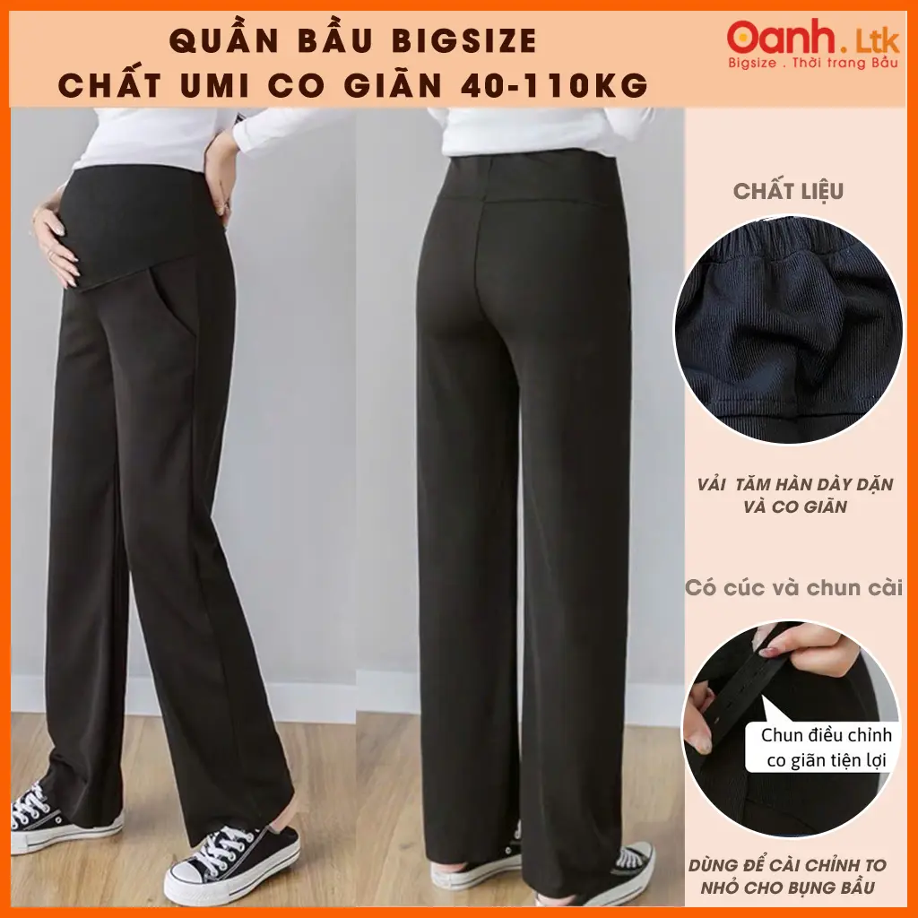 Quần bầu bigsize chất tăm co giãn ống sớ Dáng ống rộng OanhLTK ( 40-120kg)