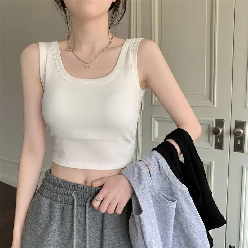 Women's Camisole Vest Versatile Plus Size Trendy Crop Top Base Shirt Women's Benefit Item