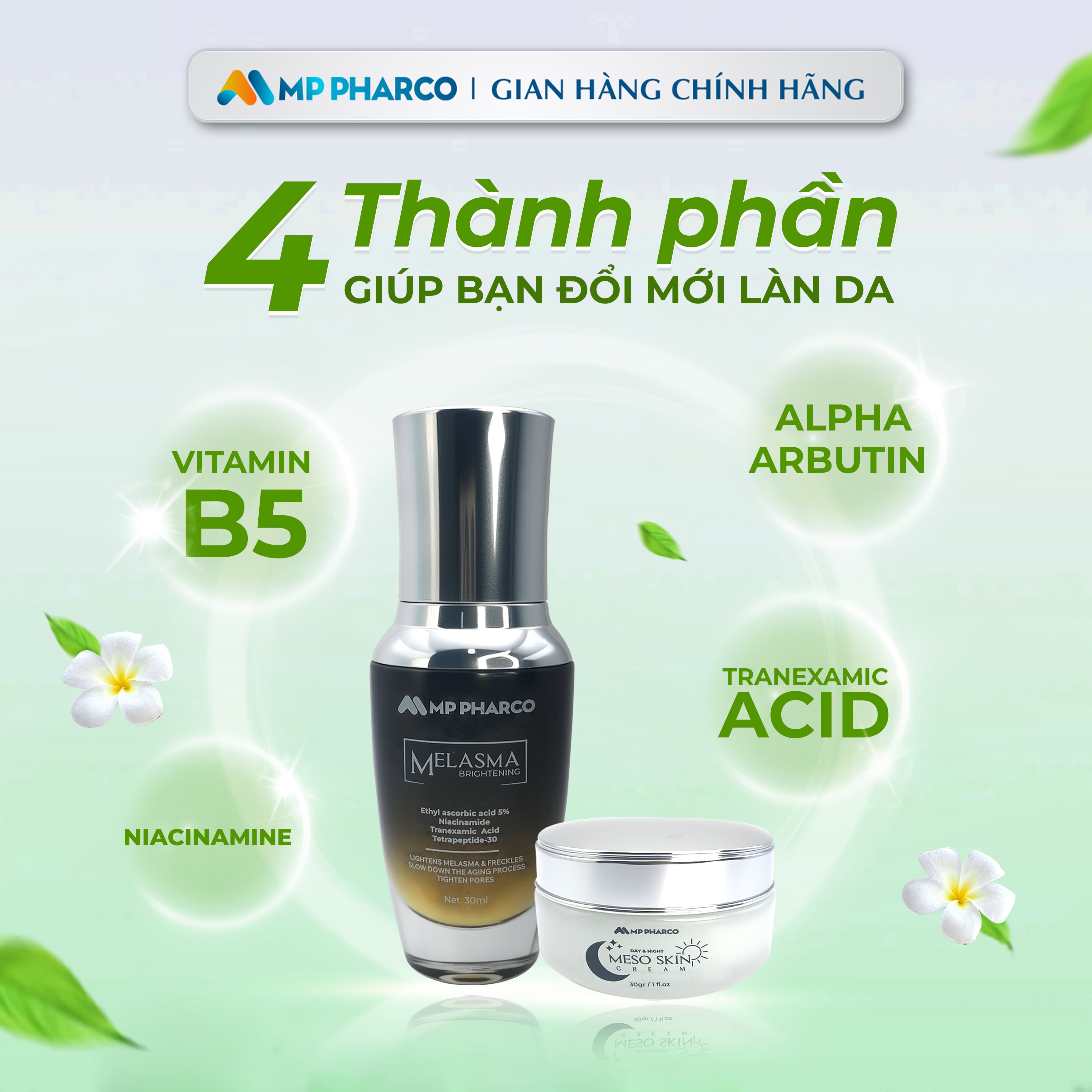 K57a Bộ đôi Kem dưỡng MESO 30gr và Serum Nám Melasma 30ml -dành cho chị em da Nám hỗ trợ dưỡng ẩm, làm sáng da