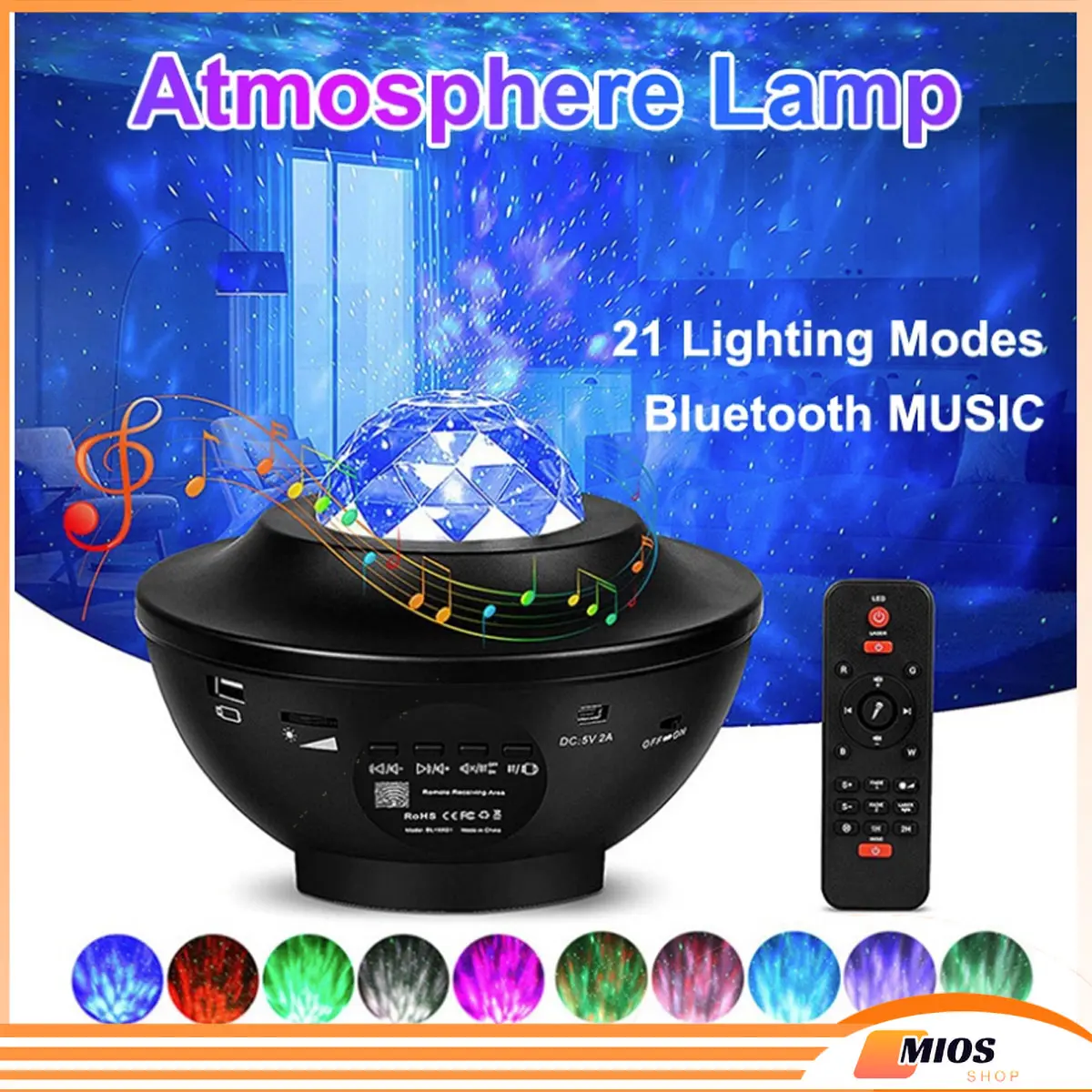 Lampu Starry Proyektor Langit Malam Berbintang Galaxy Nebula Lamp starry Projector/lampu kamar aesthetic/lampu led kamar/lampu led yang viral/lampu tidur/speaker bluetooth/proyektor kamar jendela plastik green  sensor  usb