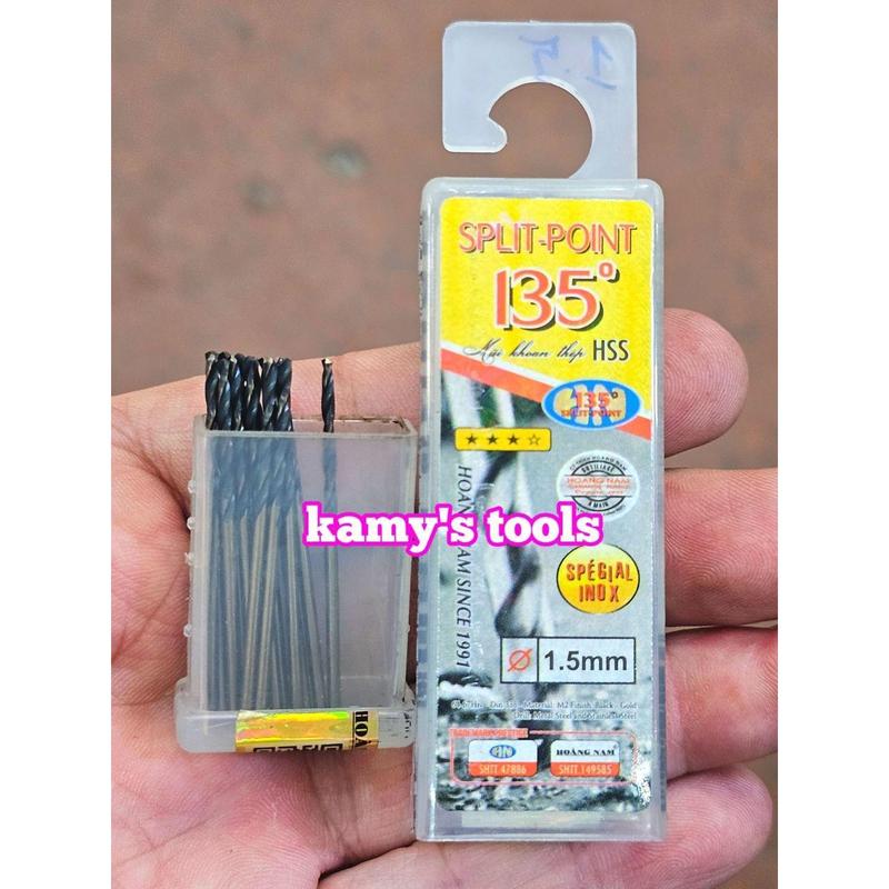 1mm 1.5mm 2mm 2.2mm 2.5mm 3mm 3.2mm 3.5mm Mũi khoan sắt inox pháp hoàng nam chính hãng đủ size 8