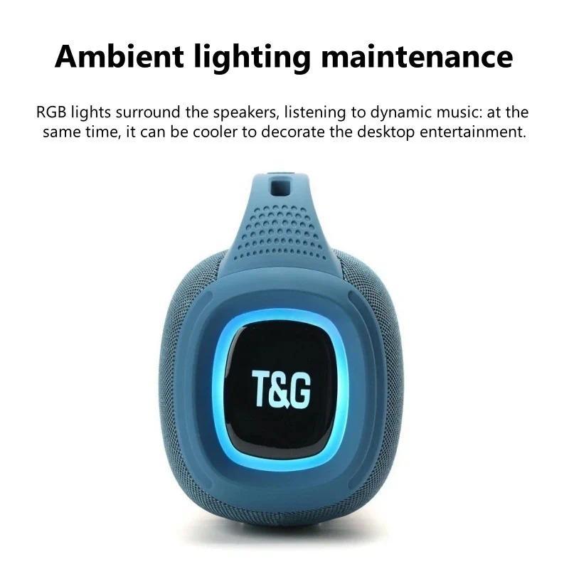 TG-674 Wireless Bluetooth High Quality Stereo Bass Waterproof BT Speaker LED RGB Light Portable Fabric Active Speaker FM Radio