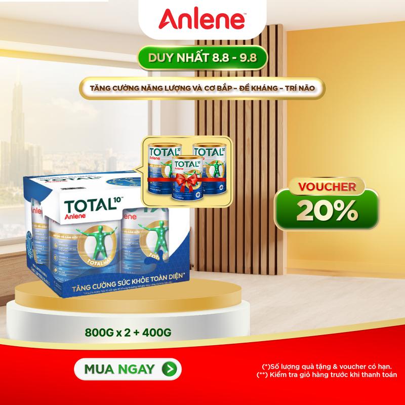 [LS CP] [Tặng 1 lon Anlene Total 10 400g] Bộ quà tặng combo 2 sữa bột bổ sung dinh dưỡng Anlene TOTAL 10 800G/lon