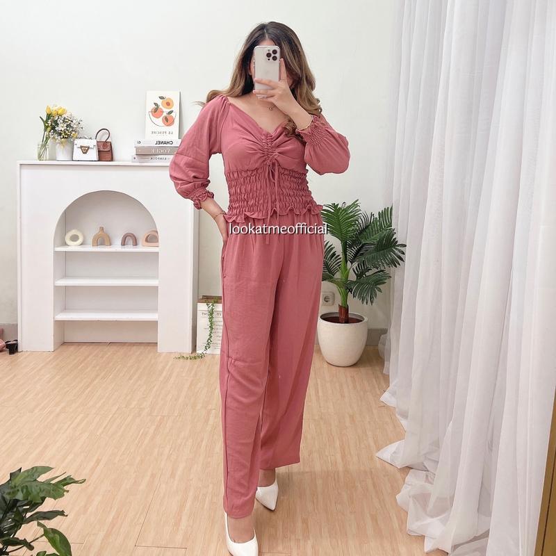 lookatmeofficual - Giselle Set 2in1 Bahan Crinkle Premium 6793 Baju Celana 7
