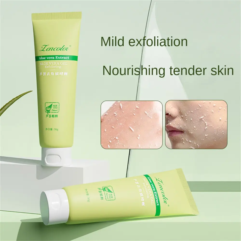 Aloe Vera Exfoliating gel Women's Face Sunscreen Repair lotion Deep cleansing mild and non irritating, 30/60/100g for men and women