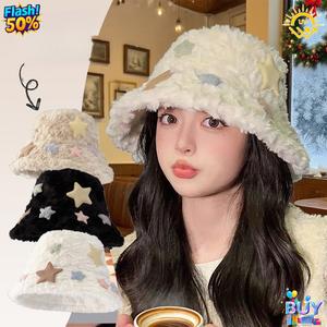 หมวกชาวประมง สต็อกพร้อม สำหรับผู้หญิง ฤดูใบไม้ร่วง ฤดูหนาว อเนกประสงค์ อินเทรนด์ หมวกบักเก็ตธรรมดา ดีไซน์ดาวหลากสี หนา อบอุ่น ป้องกันหู หมวกผ้ากำมะหยี่ ราคาไม่แพง หรูหรา เหมาะสำหรับผู้หญิงและผู้ชายขั้นสูง ปี 2025