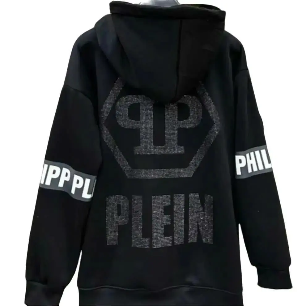 Áo Hoodie PP Kim Tuyến Logo Sắt - Thiết Kế Đơn Giản, Cá Tính, Thời Trang - Nam,Nữ Menswear Nhung Dài Tay
