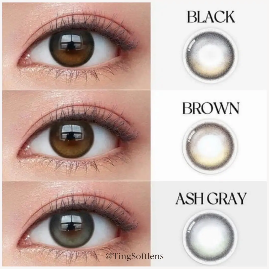 Softlens Filter Glowing Bersinar Berbinar Brown Grey Black Korea Natural Bisa Minus Normal Free Lens Case Ganti Bulanan Trendi